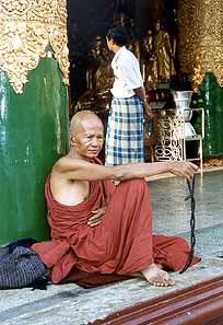A monk at the Shwe Dagon Pagoda
