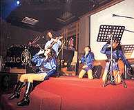 The band plays in the Casa Discotheque