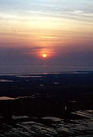 Sunset at the return flight