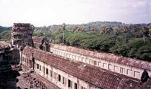 View to the first and second terrace of Angkor Wat