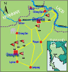 Fahrtrute in Nord Thailand