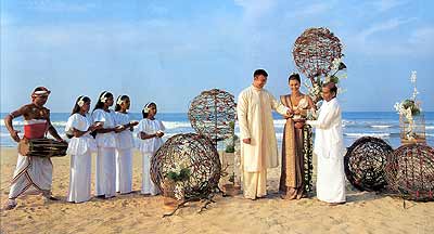 An exotic poruwa ceremony on the Taj Exotica Beach