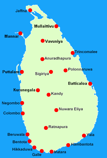 Map of Sri Lanka