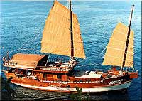 Phuket, Phi Phi Island, Krabi cruises - sailing anboard the junk Dauw Talae - Diving and relaxing