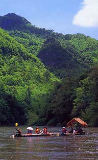 Rafting auf dem River Kwai Noi Fluss