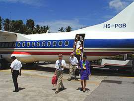 Arrival at Koh Samui by Bangkok Air flight from Bangkok