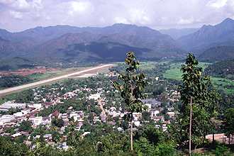 View over Mae Hong Son, in the back you can see the runway 