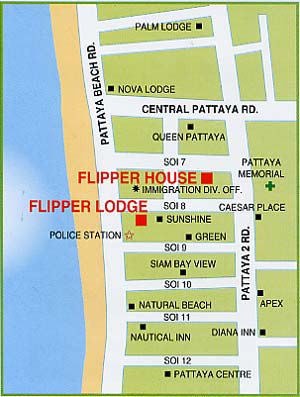 Flipper House Hotel - Pattaya - Karte